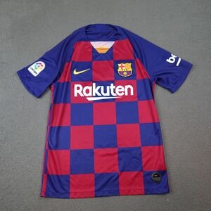 FC Barcelona Jersey Mens Medium Blue Red Home La Liga Soccer Nike Dri Fit